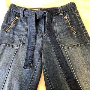 ANTHROPOLOGIE PILCRO & THE LETTERPRESS HIGH TIE WAIST WIDE LEG FLARE JEANS SZ 28